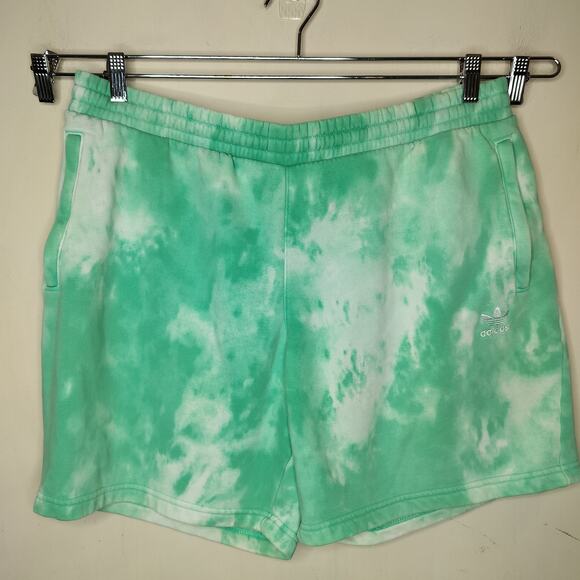 Adidas Tie Dye Shorts Zipper Pockets Drawstring Cotton - Picture 1 of 6